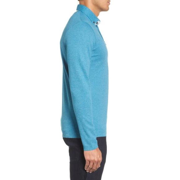 Ted Baker Men's Yamway Modern Slim Fit Long Sleeve Polo in Teal Size 6 / XXL‎ - Picture 8 of 8